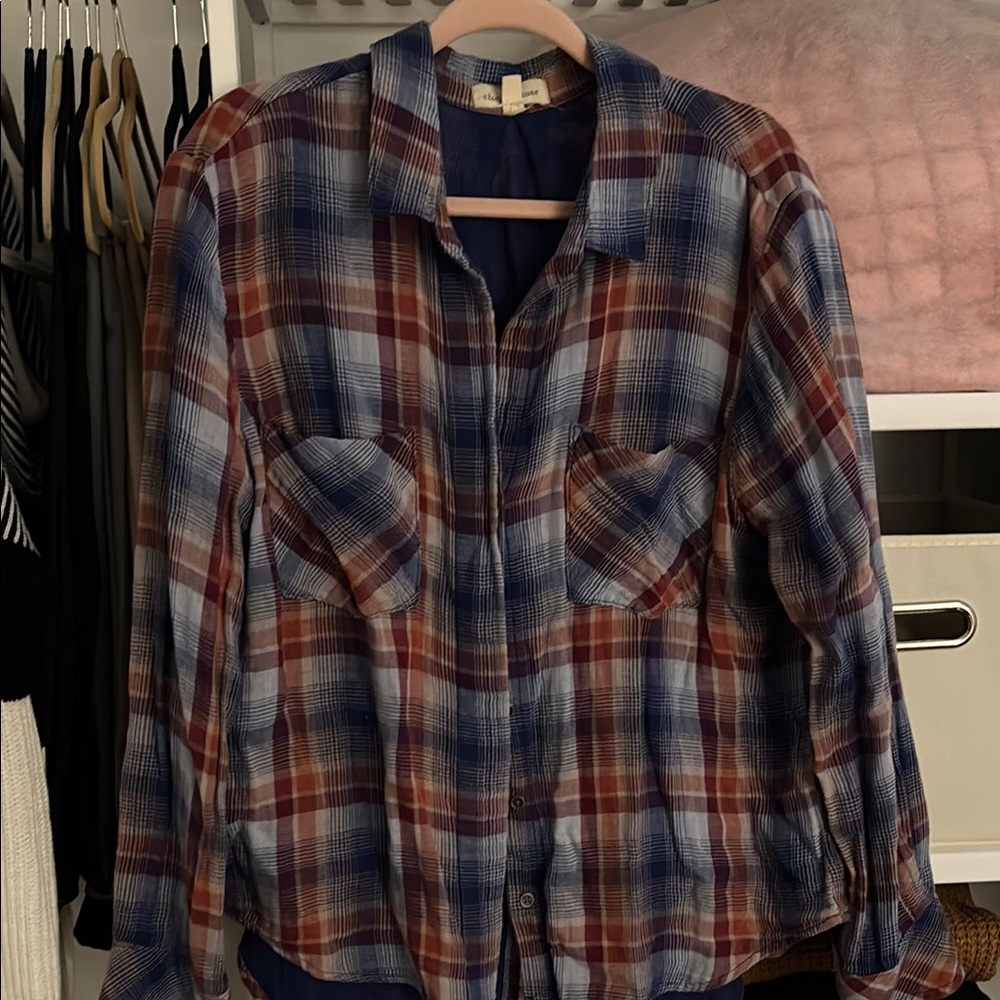 Anthropologie Cloth and Stone Casual Plaid Flannel Shirt